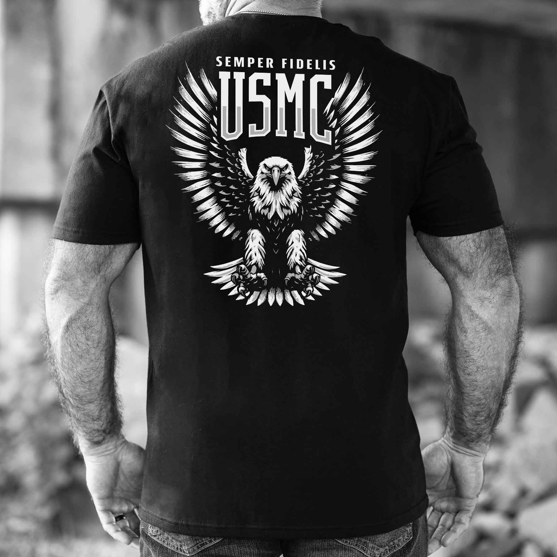 USMC Semper Fidelis Eagle T-shirt - Image 5