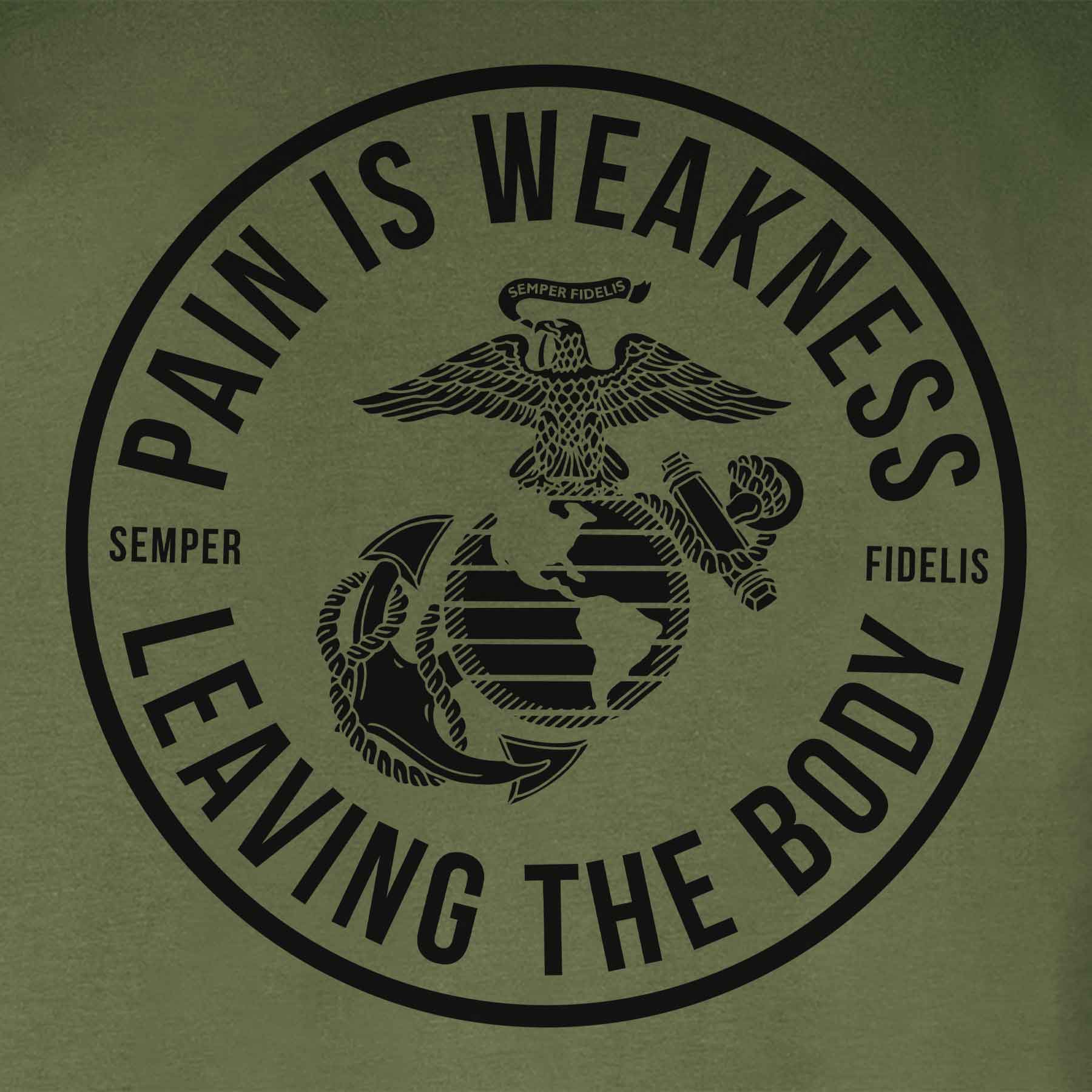 USMC Pain Is Weakness Leaving The Body T-shirt - Image 12