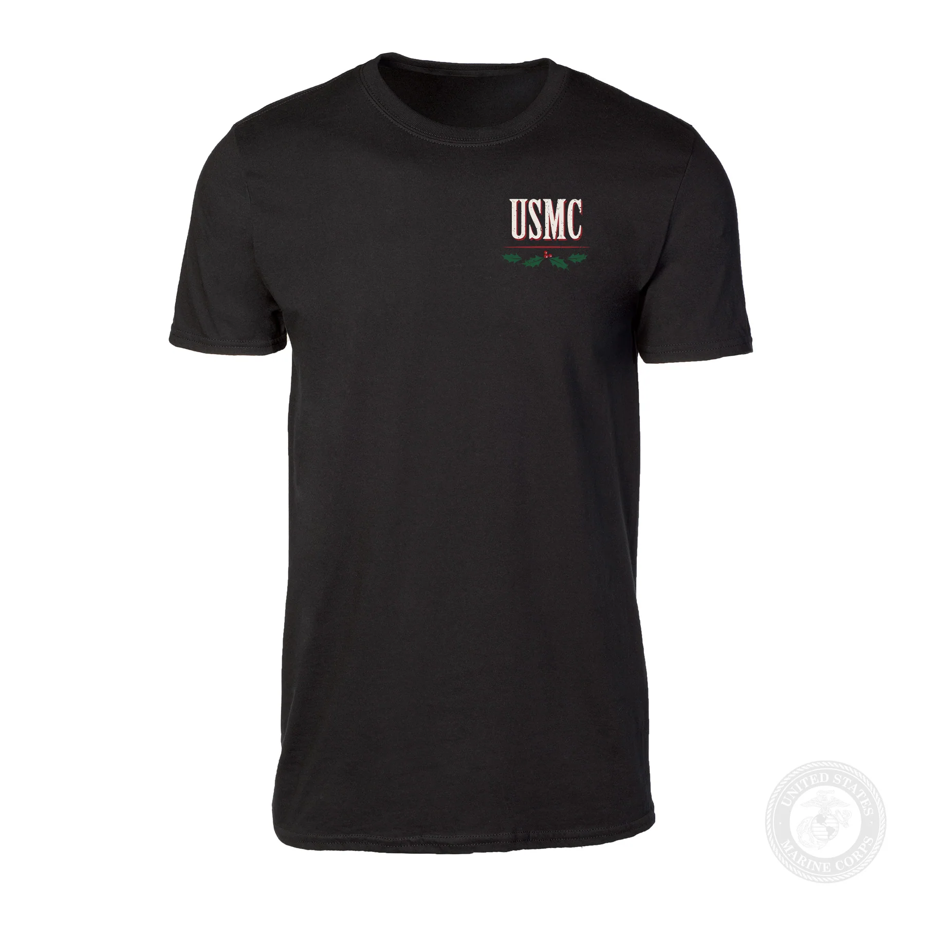 USMC Tun Tavern Christmas T-Shirt Back Design- Black - Image 6