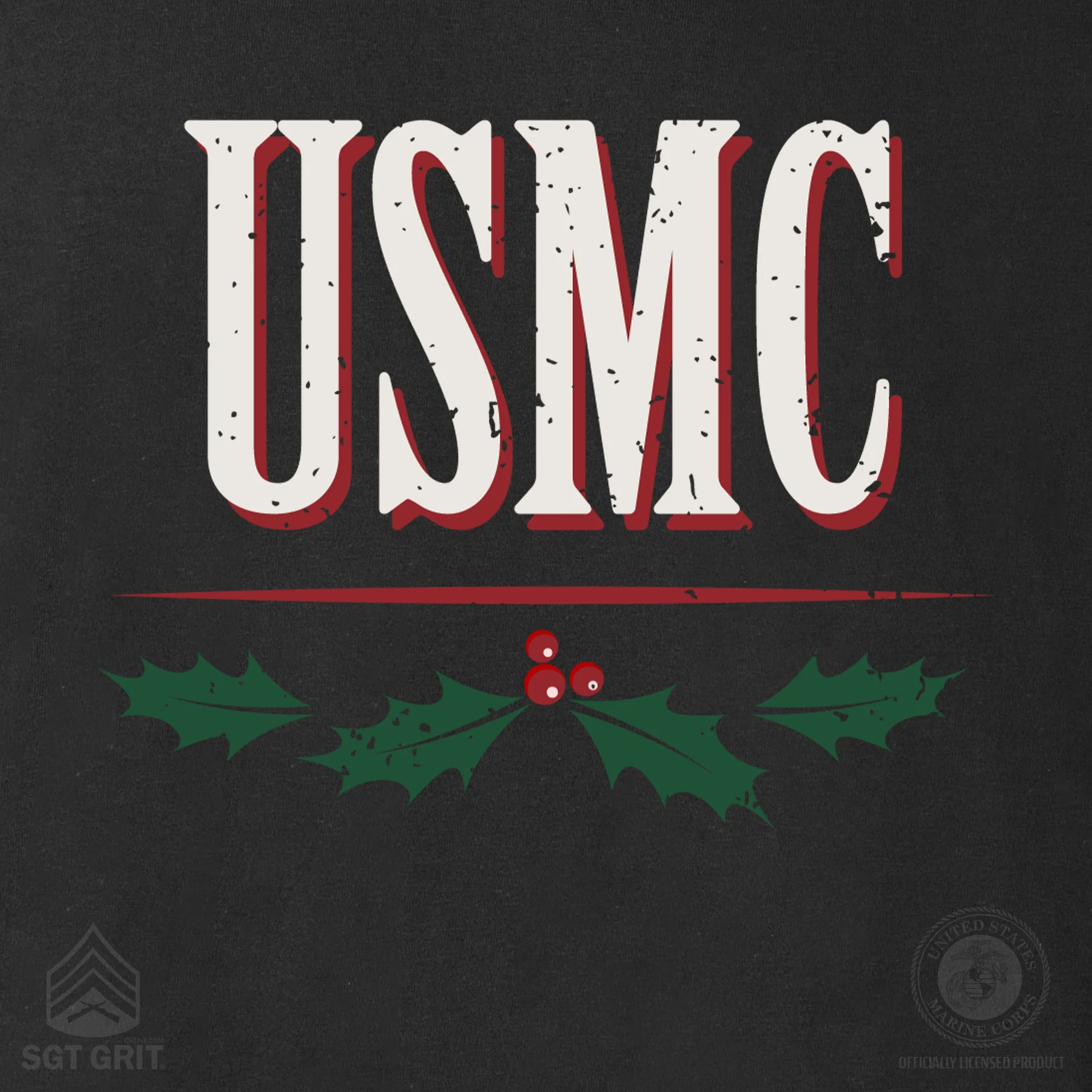 USMC Tun Tavern Christmas T-Shirt Back Design- Black - Image 7