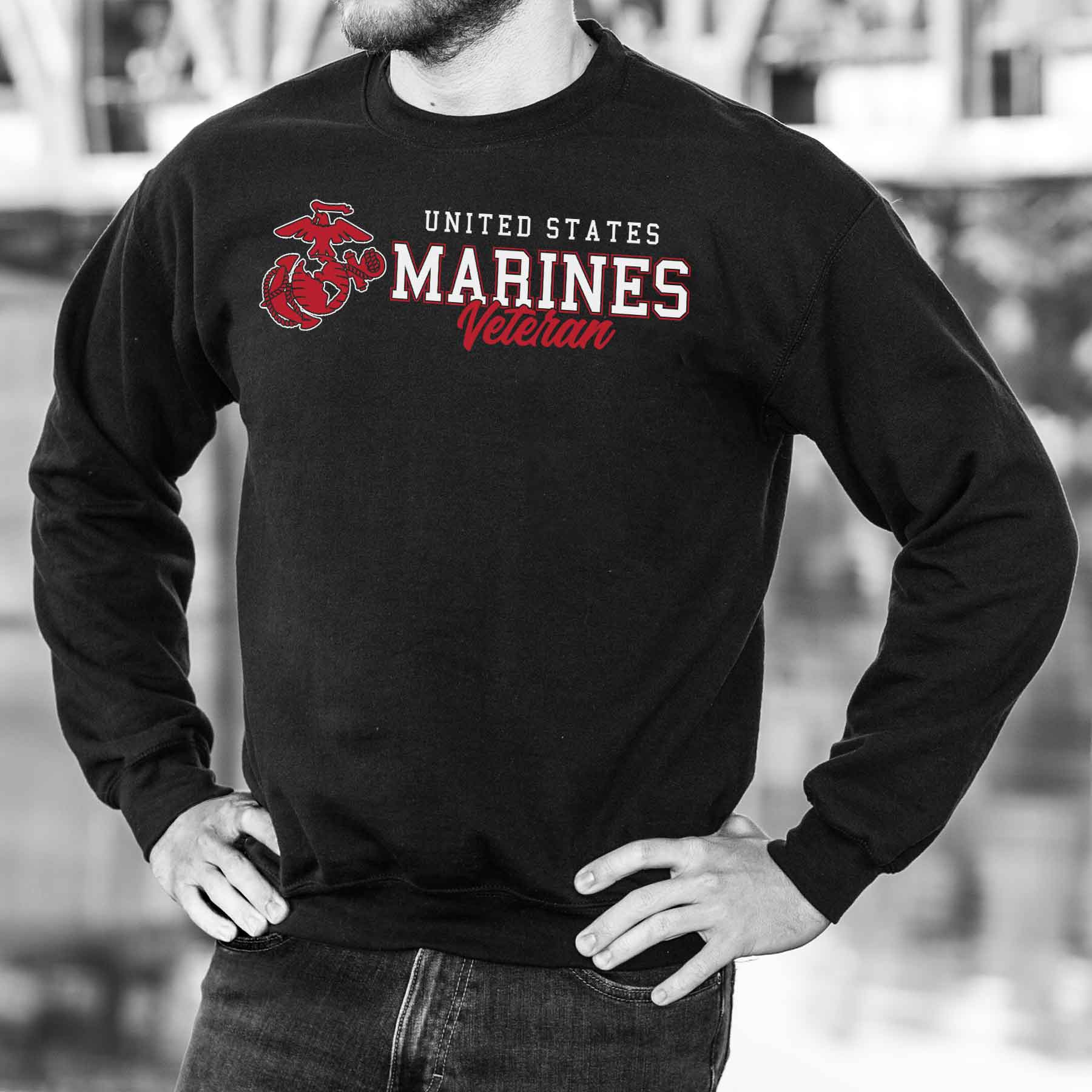 USMC Veteran Script Sweatshirt - Image 2