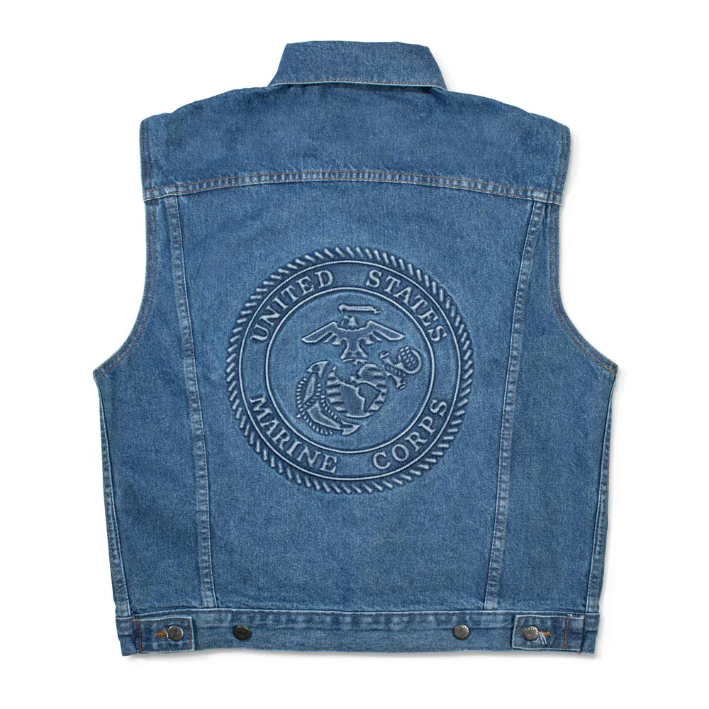 Embossed Denim Vest